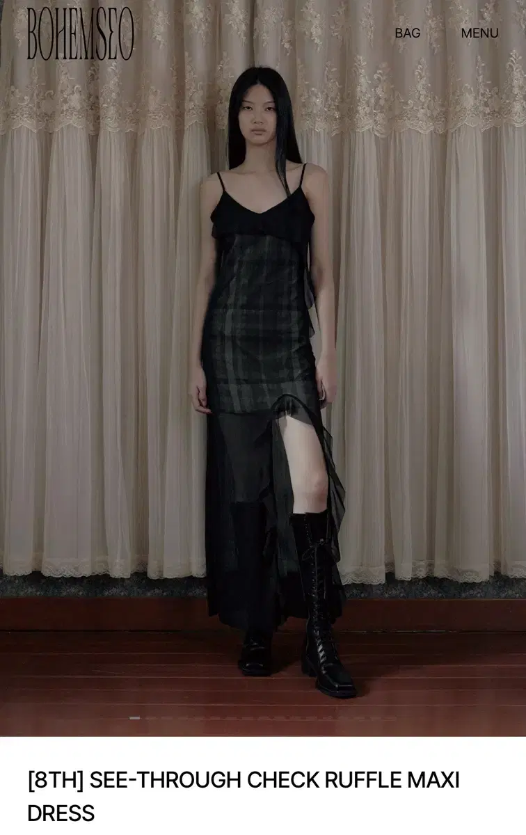보헴서 보해미안서울 시스루 원피스 SEE-THROUGH CHECK