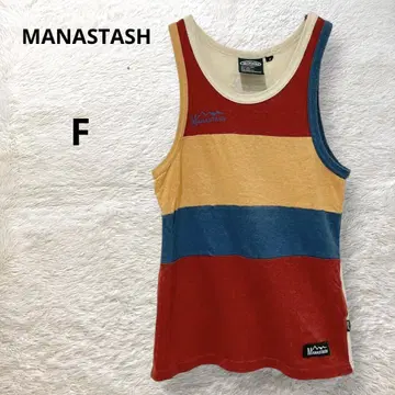 MANASTASH 탱크탑 슬리브리스 상의 여름 보더 F 레드