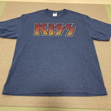 KISS 로고 티셔츠 L 네이비 Y2K