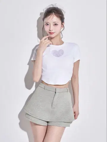 Darich 실루엣 컷 스커트 같은 숏 팬츠 그레이
