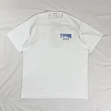 usa제 90s 프룻 오브 더 룸 화이트 반팔 티셔츠 양면 프린트 블루