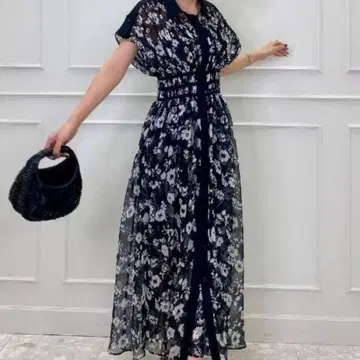 eimy istoire Rona flower 허리 라인 시어 원피스