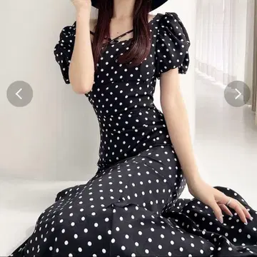 RESEXXY 버블 슬리브 머메이드 원피스