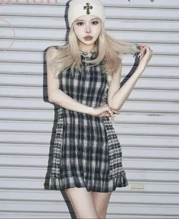 Darich 체크 콤비 미니 원피스 체크 free
