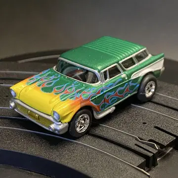 JL AFX HO 슬롯 카 Chevy Nomad 그린/w 프레임 중고
