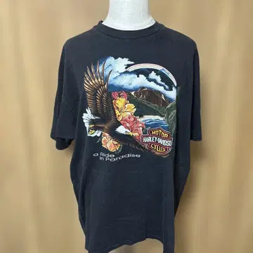 90's 3D 엠블럼 할리데이비슨 반팔 티셔츠 2XL