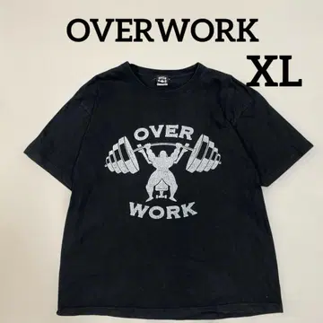 OVERWORK 오버워크 티셔츠 블랙 XL 사이즈
