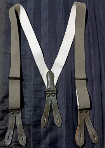 군용 밀리터리 가죽 서스펜더 110cm 2중 새상품급