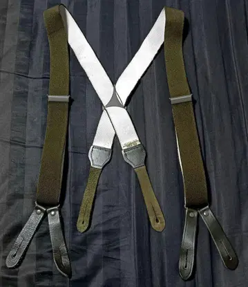 군용 밀리터리 가죽 서스펜더 110cm X자형 새상품급