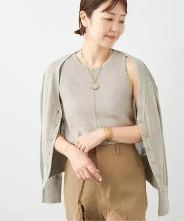 플라주 실크 린넨 탱크탑