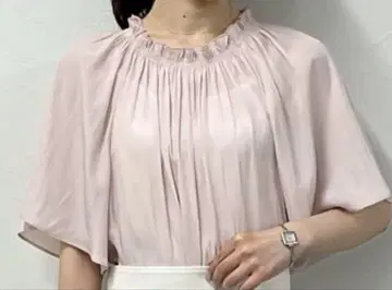 노리즈 반팔 블라우스 핑크