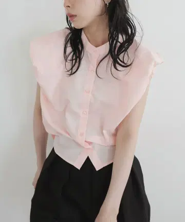 벌룬 숄더 블라우스 핑크 LIAN