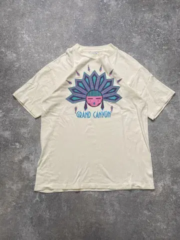 80s Hanes santafe 프린트 티셔츠 ecru L