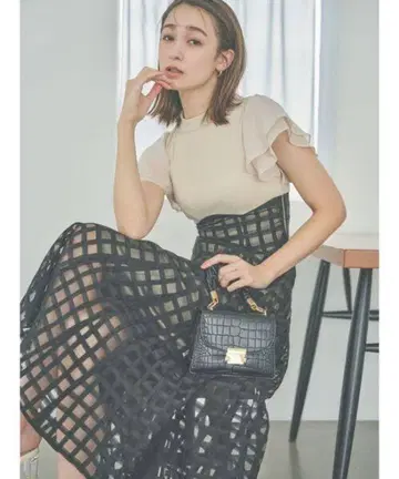 dazzlin 시어 체크 코르셋 원피스 S 사이즈