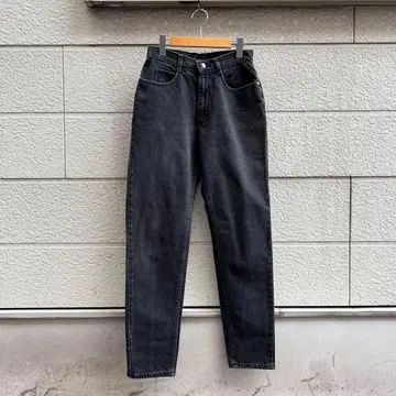 80s 90s USA제 Lee 블랙 데님 테이퍼드 검정 빈티지