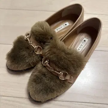 다이애나 플랫 슈즈 펌프스 카멜 24cm