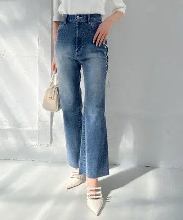 NICE CLAUP 사이드 레이스업 스트레치 데님