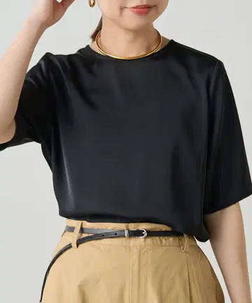 새상품 라운지 드레스 Loungedress 새틴 T 블라우스 블랙