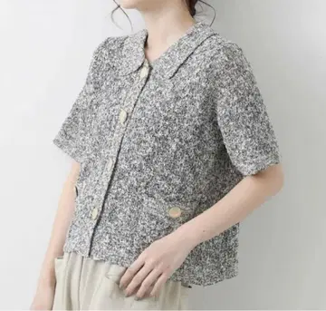 Torrazzo Donna MIX 슬라브 카라 5부 소매 가디건