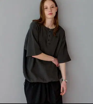 WETTEMPT 헨리넥 와플 티셔츠