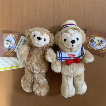 더피 점보리 나이트 봉제 인형 배지 디즈니 베어 화이트 택