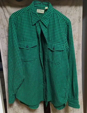 빈티지 L.L.Bean 그린 긴팔 셔츠 made in usa