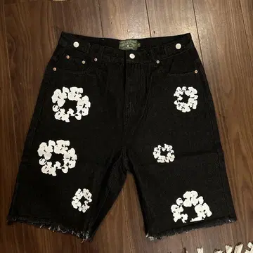 DENIM TEARS 블랙 데님 숏 팬츠 L