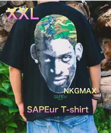 SAPEur 사풀 카모 헤드 티셔츠 블랙 XXL 미사용 새상품
