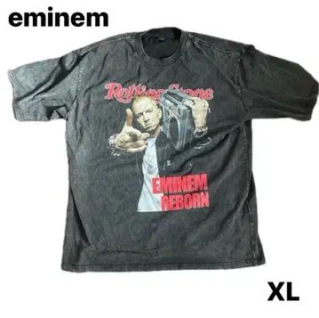 에미넴 EMINEM 빈티지 가공 랩 티 반팔 티셔츠 티 블랙