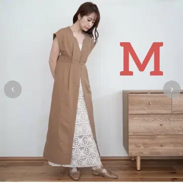 시마무라 marika 롱 베스트 다크 베이지 M