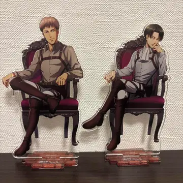 진격의 거인 캐릭터 카페 한정 아크릴 스탠드 잔 리바이 2개 세트