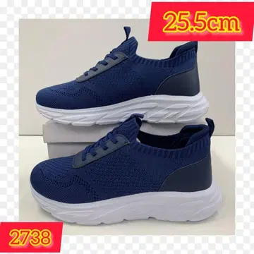 25.5cm 남성용 새상품 와이드 메쉬 슬립온 스니커즈 네이비 컬러