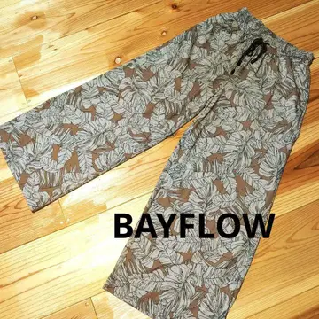 BAYFLOW 와이드 팬츠 잎 패턴 브라운 & 그레이