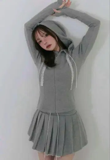 Andmarie Mimi 레이스 후드 세트 그레이