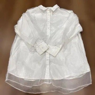 NICE CLAUP 시스루 소매 화이트 프리