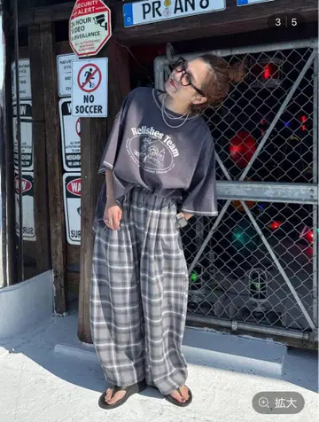 니코앤드 티라 체크 루즈 팬츠 L 사이즈