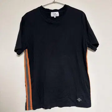 CK CALVIN KLEIN 블랙 M 티셔츠 오렌지 스트라이프