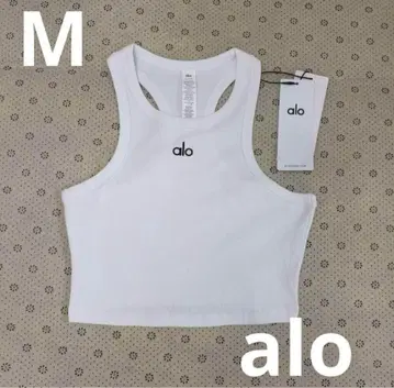 alo M 사이즈 화이트 크롭 탱크탑