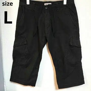 Jungle Storm 블랙 카고 숏 팬츠 드로스트링 L