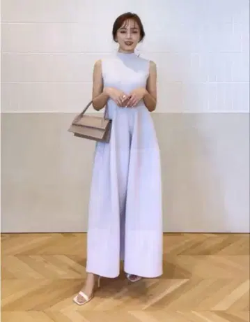 그라데이션 리브 니트 슬리브리스 원피스 라벤더