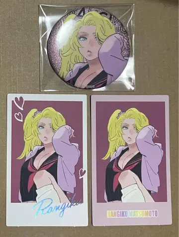BLEACH WORLD 글리터 캔뱃지 사진풍 카드 마츠모토 란기쿠