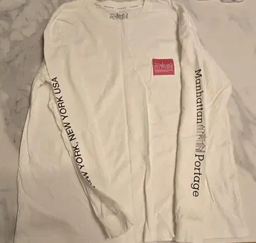Manhattan Portage 화이트 롱 슬리브 티셔츠 M