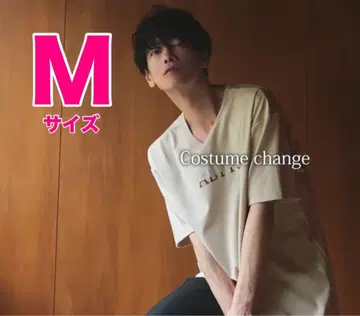 M 사이즈 BEIGE abyts HALF BOX LOGO T-SHIRT