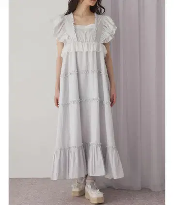 메리제니 스트라이프 레이스 원피스 블루