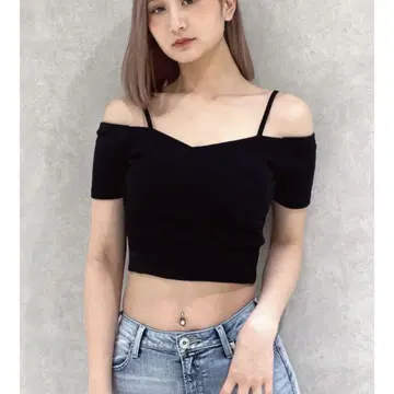 GYDA 하프 슬리브 카슈쿨 오프 숏 TOPS BK