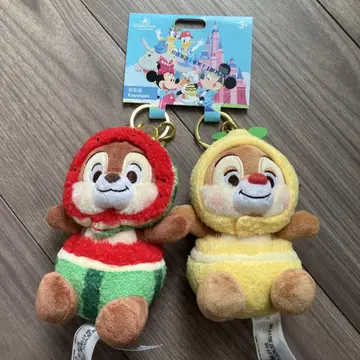 칩과 데일 봉제 인형 키체인 상하이 디즈니 후르츠 코스튬