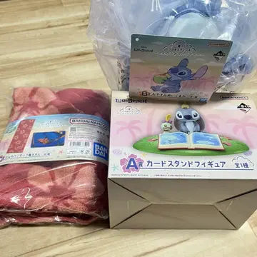제일복권 리로 & 스티치 상위상 세트 피규어 봉제 인형 타월