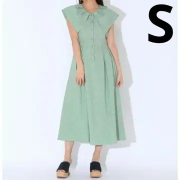 레이디 아젤 빅 칼라 민소매 원피스 그린 S