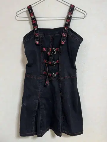 데님 슬리브리스 미니 원피스
