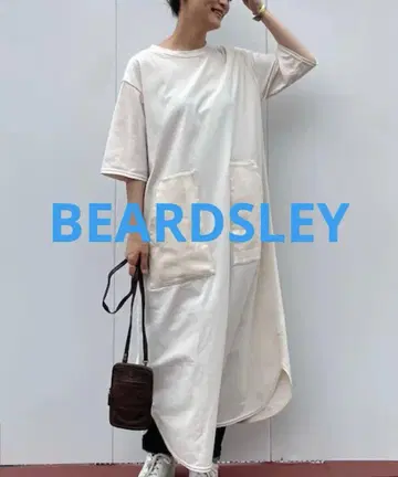 BEARDSLEY 비어즐리 데님 포켓 저지 원피스 아이보리
